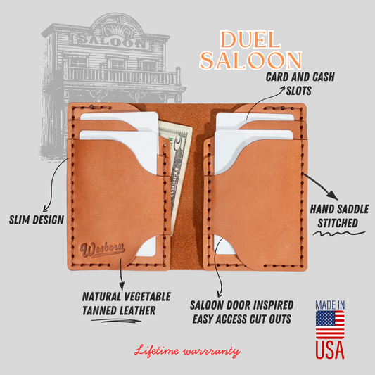 DUEL SALOON - vertical bifold wallet