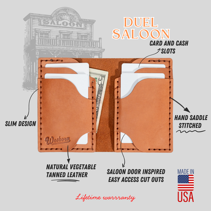 DUEL SALOON - vertical bifold wallet